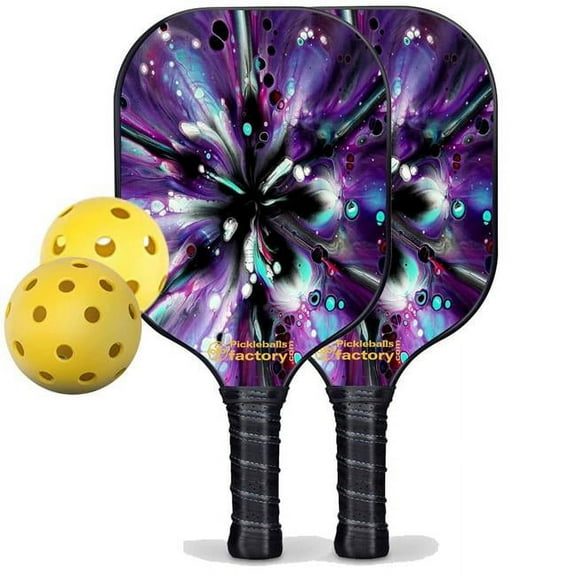 Pickleball Factory PB00033-2-G Pickleball Set - Flowers Bloom Pickleball Paddles Near Me, Best Starter Pickleball Set, Glassfiber Graphite
