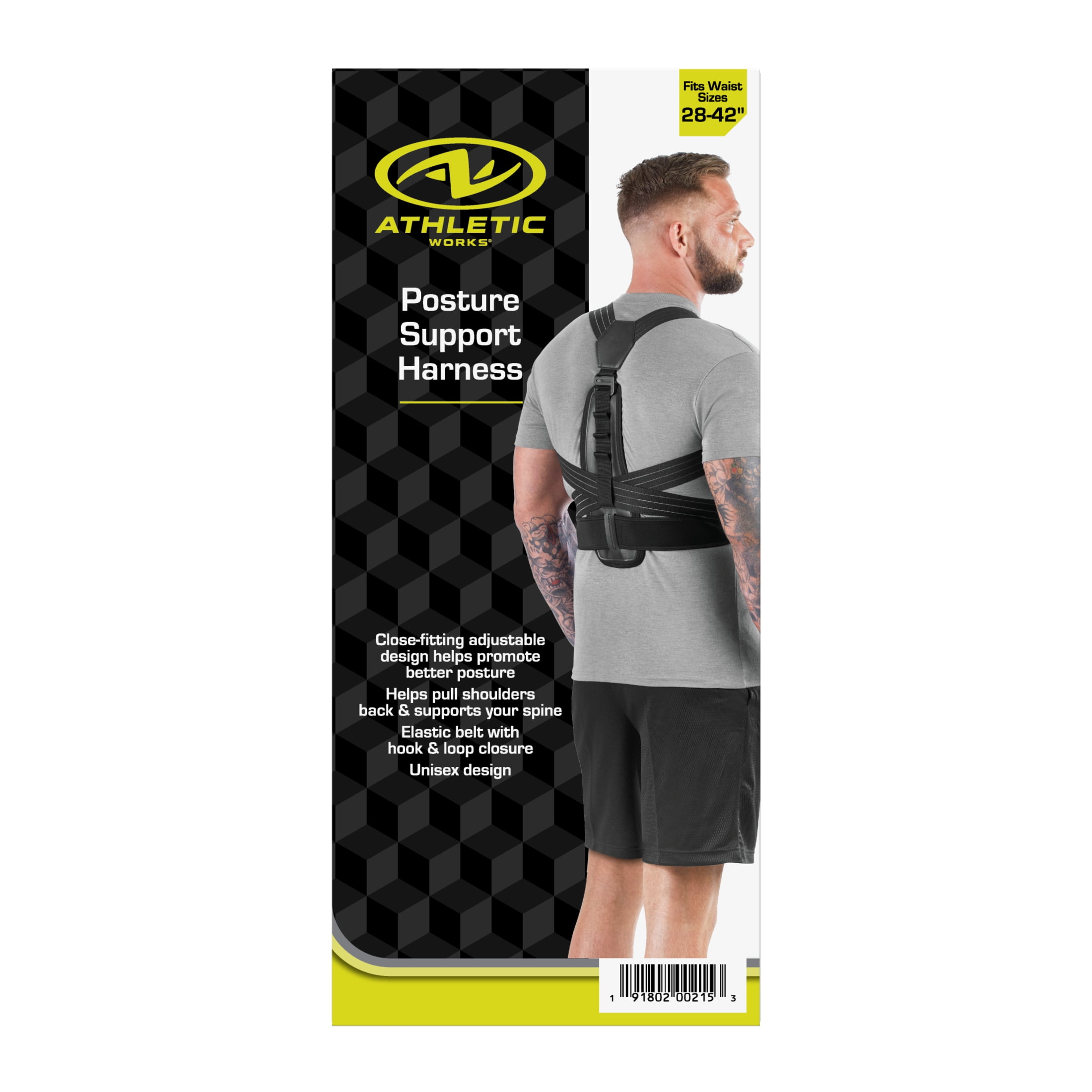Athletic Works Posture Support Harness Adjustable High Quality Fits Waist Range 28in to 42in