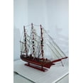 thumbnail image 3 of Red Wooden Sailboat Model with Cloth Sails and Details 33" x 6" x 24"H, 3 of 12
