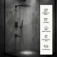 thumbnail image 2 of Matte Black Rain Shower System, Wall Mounted Mixer Combo Set with Rainfall Head, Handheld & Tub Spout (With Rough-in Valve Body & Trim Kit), 2 of 8