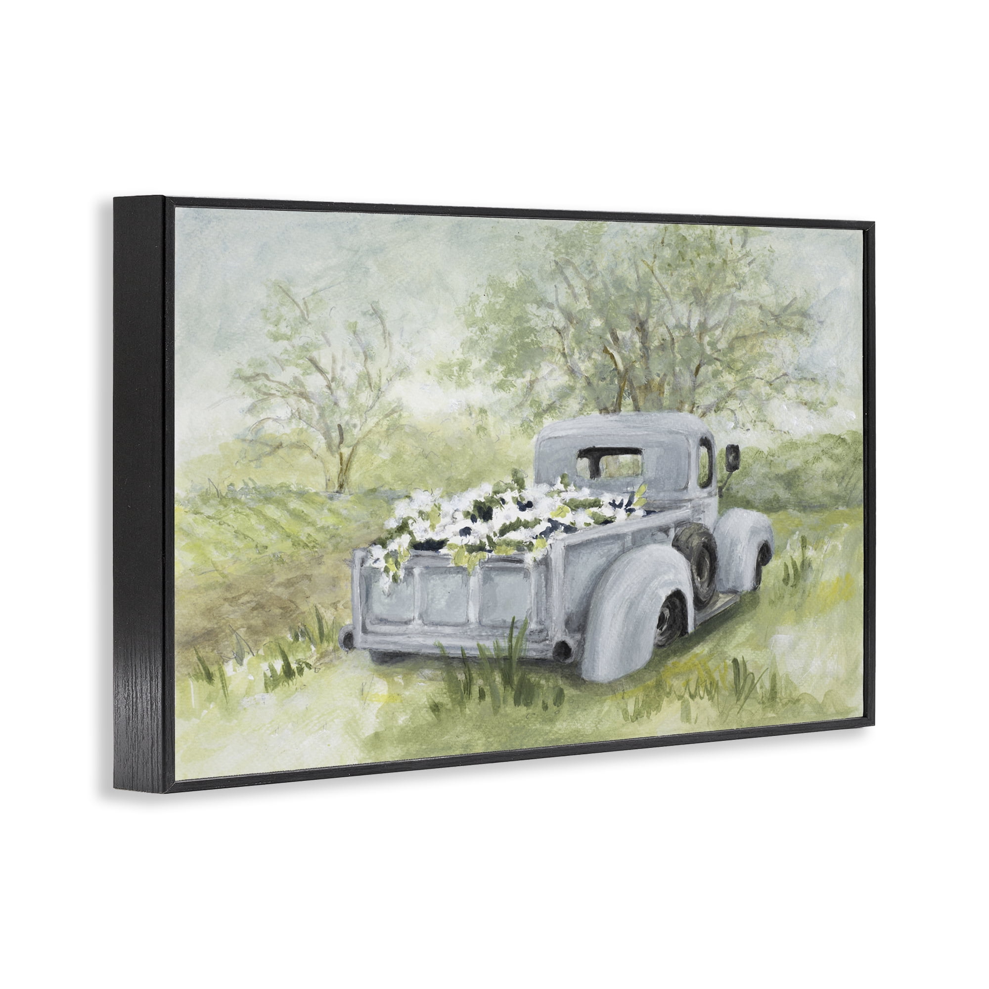 Stupell Industries Vintage Blue Truck Flower Sale Black Framed Giclee Art, design by Lanie Loreth