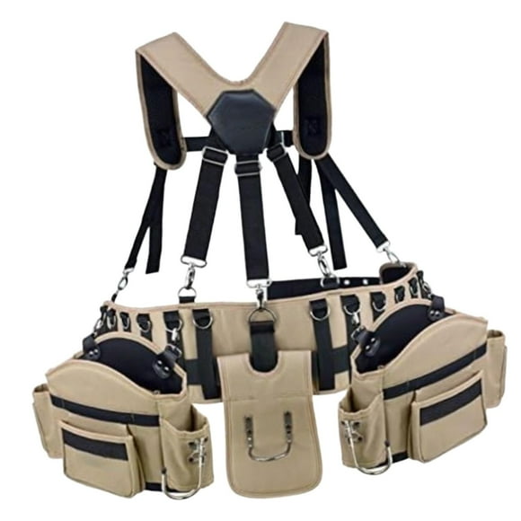 Almencla Tool Belt with Suspenders Oxford Organizer for Carpenter Hand Tools Florists