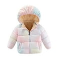 thumbnail image 2 of Ahuyic Toddler Kids Long Sleeved Coat, Fall And Winter Warm Coat For Kids, Toddler Kids Boys Girls Solid Color Plush Winter Thick Casual Keep Warm Hooded Coat Jacket, 2 of 3