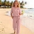 thumbnail image 7 of WRKEKC Girls Athletic Sets Printed Round Neck Short Sleeve T Shirt and Pocket Long Pants Set for 5-14 Years, 7 of 7