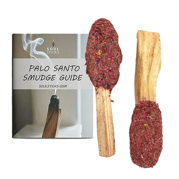 Soul Sticks 2 Pack Dragon's Blood Palo Santo Pops with Herbs, Resin and Palo Santo Powder