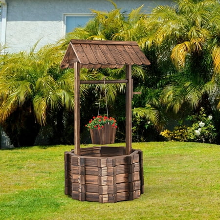 Get Outdoor Wooden Wishing Well Bucket Flower Plants Planter Garden For iPhone Wallpaper Outdoor Wooden Wishing Well Bucket Flower Plants Planter Garden Desktop Wallpaper