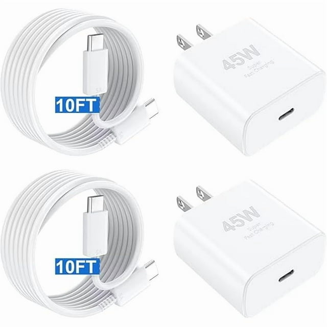 iPhone 16 Pro Max Charger Fast Charging,45W iPhone 16 Chargers USB C Super Fast Charger Block &10FT Long Type C Charger Cable Cord for iPhone 16/16 Pro/16 Pro Max/16 Plus/15/15 Pro Max,Android Phone