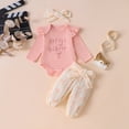 thumbnail image 2 of Linfrsh Toddler Girls Outfits Girls' Baby Long Sleeved Dress + Long Pants Cute Print + Hairband Set, 2 of 5