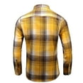 thumbnail image 3 of Rloper-Lop Men's Flannel Shirts Cotton Long Sleeve Plaid Shackets Casual Button Up Outerwear Fall Winter Warm Lapel Tops Slim Fit Shirts Yellow XL, 3 of 8