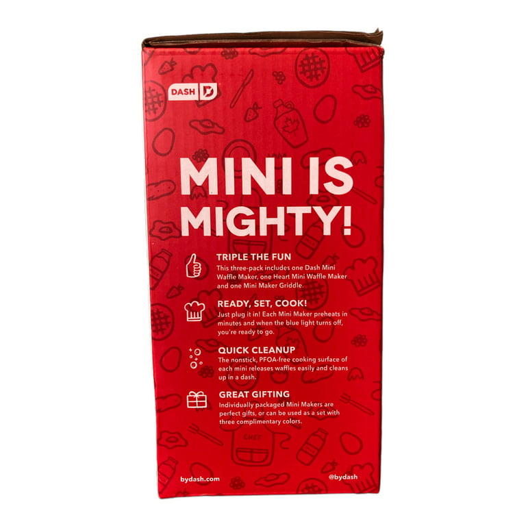 Dash Non-Stick 4 Mini Maker 3 Pack, Pink, Mint, Teal 