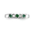thumbnail image 4 of 14K White Gold Ring Band Wedding Diamond Round Emerald Green, 4 of 7