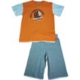 thumbnail image 1 of Mish Mish Boys Sizes 5-7 Cotton Short Sleeve Tank Tee Shirts Short Sets, 31154 11846-7 (orange/grey), 1 of 4