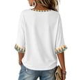 thumbnail image 4 of Trgacdwlo Womens Halloween Printed Shirts V Neck 3/4 Length Sleeve Womens Tops Funny Pumpkin Ghost Fall Holiday Womens Graphic Shirts, 4 of 5
