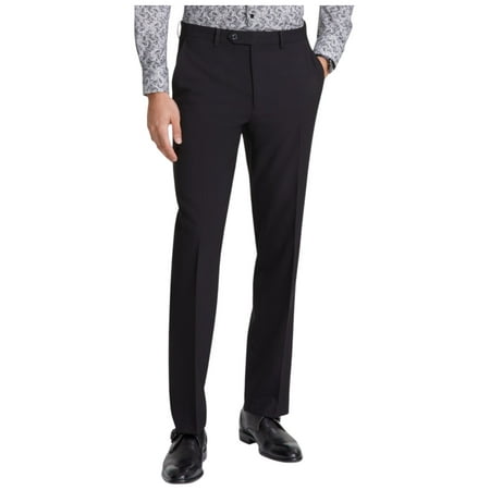 Tallia Mens Classic fit Dress Pants 32 / 30 Black Solid