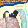 thumbnail image 5 of 17 Inch Lightweight Backpack,PVC Waterproof Oxford Fabric, Ergonomically Designed, with Large Capacity, Wildflower Garden Aesthetic Floral Print, 5 of 5
