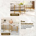 thumbnail image 4 of Set of 2 Round Coffee Table with Metal Frame, Modern Nesting Center Table End Tables for Apartment Home Office,White, 4 of 10