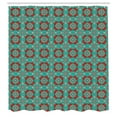 thumbnail image 2 of Ambesonne Orient Shower Curtain, Folk Bicolour Eastern Shapes, 69"Wx75"L, Sea Green and Red, 2 of 4