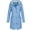 Blue, variant on LEAVINGSUO Solid Hooded Windproof Rain Coats (Women's XXL)