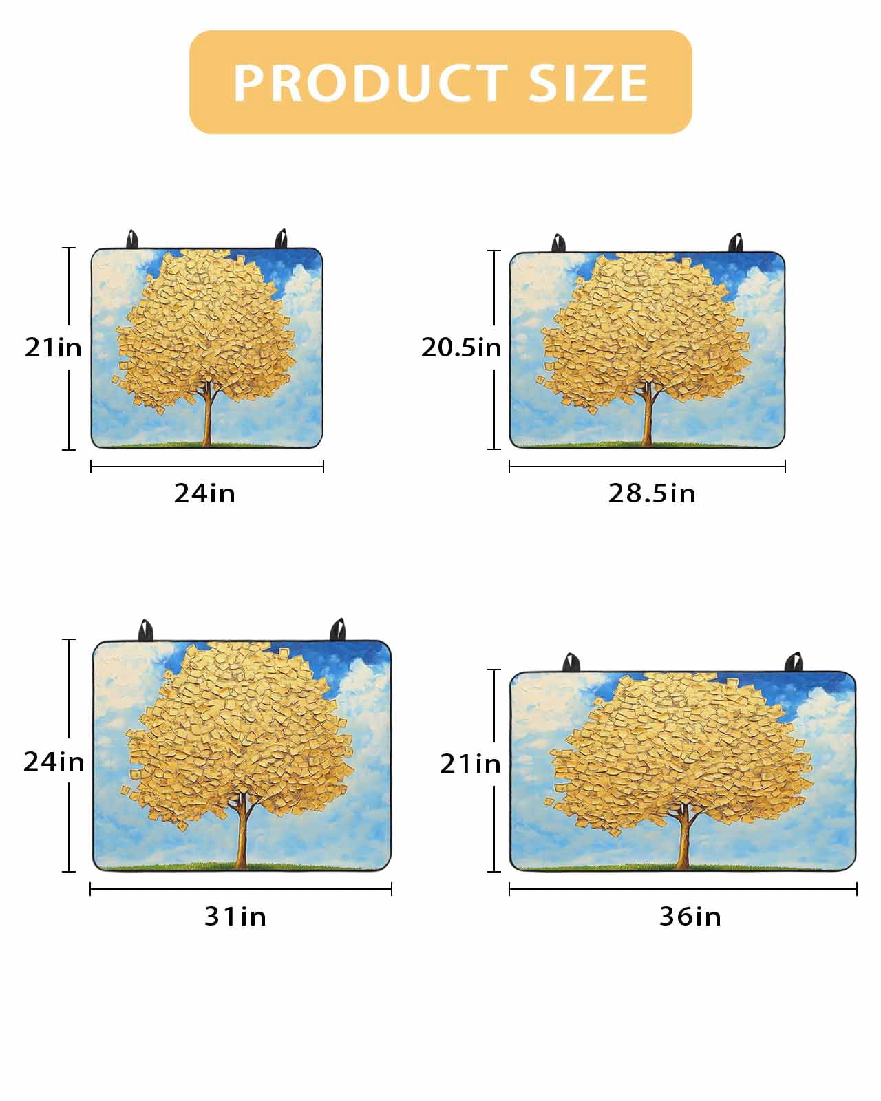 nqOlkjepod Large Induction Cooktop Protector Mat 36"x21", Yellow Tree Leaves Stove Top Covers for Electric Stove, Blue Sky Watercolor Gradient Painting Stove Burner Cover Mats, Glass Top Stove Cover