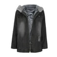 thumbnail image 3 of PVCS Women's Casual Hooded Winter Retro Jacket To Keep Warm Ripped Distressed Coat, 3 of 6