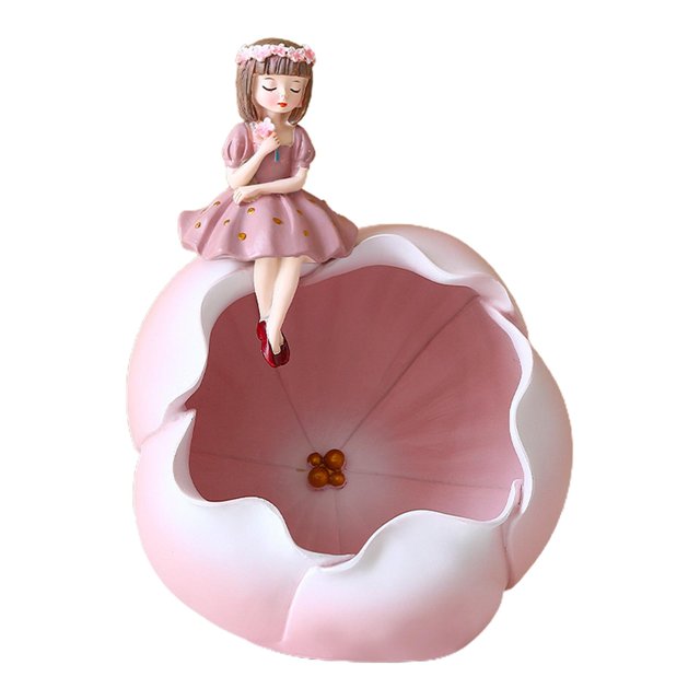 Estatuilla de , soporte , almacenamiento para manualidades de dulces, bandeja para decoración rosa Gloria Organizador de almacenamiento de estatuas