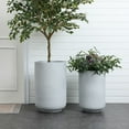 thumbnail image 3 of LuxenHome Minimalistic Modern Gray 23-Inch Tall Round MgO Planter, 3 of 6