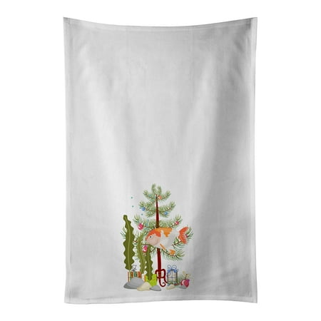 

Lionhead Goldfish Merry Christmas White Kitchen Towel Set of 2 19 in x 28 in