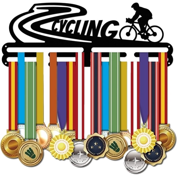 Soporte para medallas de competición con temática ciclista, marco para exhibir medallas, gancho de hierro para medallas de ciclismo de montaña