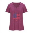 thumbnail image 3 of Camisetas Casuales de las Mujeres Gradiente Día de la Independencia Impreso Cuello Redondo, Blusa de Manga Corta para Diario, Fiesta Y Primavera Verano, 3 of 4