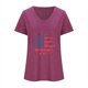 thumbnail image 4 of Camisetas Casuales de las Mujeres Gradiente Día de la Independencia Impreso Cuello Redondo, Blusa de Manga Corta para Diario, Fiesta Y Primavera Verano, 4 of 4
