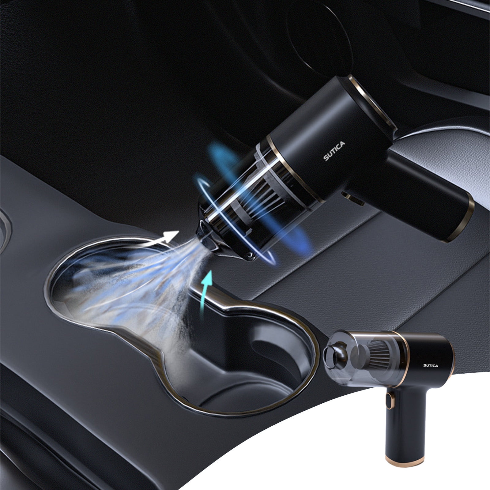 Bdday Mini Vacuum, Wireless Handheld Car Vacuum Cleaner Rechargeable, 9000pa Strong Suction, Dust Buster & Air Blower & Hand Pump, Dry Use for Car, Keyboard, Inflate/Deflate Swim Ring