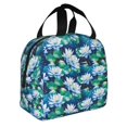 thumbnail image 2 of Easygdp Blue Lotus Flower Bolsa Térmica Premium - Tela Oxford Impermeable, Gran Capacidad, Bolsillo Frontal, Unisex para Trabajo, Escuela, Actividades al Aire Libre y Picnics, 2 of 8