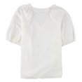 thumbnail image 2 of Alfani Womens Smocked-Shoulder Pullover Blouse, White, Large, 2 of 2