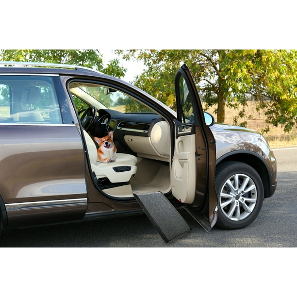 Mind Reader Dog Foldable Car Ramp, Brown