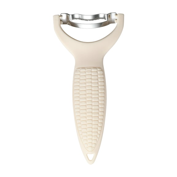 Cook With Color Corn Peeler, Stainless Steel Corn Stripper and Kernel Cutter Tool, Cream