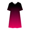 thumbnail image 3 of Pisexur Robes d'Été pour Femmes Robe Midi Dégradée Colorée Élégante Robe Décontractée Fluide Mini Robe Manches Courtes Col en V Profond Robe T-Shirt Mode, 3 of 4