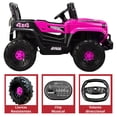 thumbnail image 4 of Camioneta montable eléctrica JOYKOO 4x4 93 cm Control remoto Luz LED 12v rosa, 4 of 7