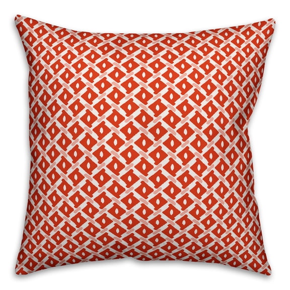 Creative Products Whimsical Diamond Pattern in Red 20x20 Spun Poly Pillow