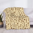thumbnail image 3 of Yiaed Vintage Keys Print Blanket Throw Blanket Soft Cozy Flannel Blanket for Home Bed Sofa Couch Chair-40"x30", 3 of 6