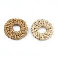 thumbnail image 2 of 50pcs Handmade Cane/Rattan Woven Linking Rings For Making Straw Earrings and Necklaces Ring BurlyWood 25~30x4~5mm Inner Diameter: 6~11mm, 2 of 2