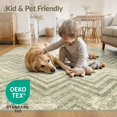 thumbnail image 4 of ODIKA Cream Ombre Vintage Distressed Faded Zigzag Stripes Gradient Low Profile Flatwoven for Great Room, Indoor Open Concept, Large Living, 4 of 7