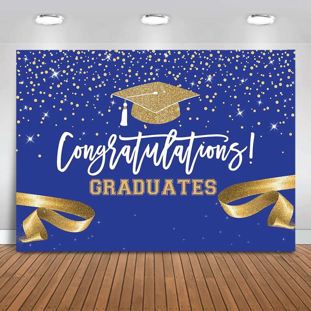 (7x5ft)Blue Gold Class of 2023 Backdrop Congratulations Graduates ...