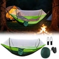 thumbnail image 2 of 102.3x55 Inch Camping Hammock with Mosquito Net and Tree Straps Carabiners,Portable Camping Hammock with Net and Heavy Duty Straps,Foldable Outdoor Hanging Bed for Camping Backpacking Travel Hiking, 2 of 6