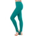 thumbnail image 4 of AllegK Leggings De Mujer Pantalones De Estribo De CintuElástiDe Color Sólido Verde XS, 4 of 6