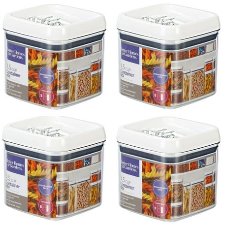 Better Homes & Gardens Flip-Tite Square Container, 4.5 Cups - Set of 4