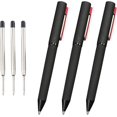 thumbnail image 1 of Czcpp-2 Pcs Stylos à Bille Noirs avec 2 Recharges de Bille Supplémentaires, Stylo à Bille Encre Noire Pointe Moyenne, Stylo Premium pour Hommes et Femmes, Stylo Professionnel de Bureau pour Travail, Rechargeables Boligrafos pour Travail Fluide, 1 of 4