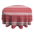 thumbnail image 4 of Red Christmas Geometric Snowflake Pattern Round Tablecloth 60"x60",Wrinkle Wipeable Table Cloth for Kitchen Dining Room Picnic Patio Party, 4 of 6