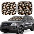 thumbnail image 2 of Picia Flower Fox 2 Piece Car Windshield Sun Shade Foldable | Foldable Sun Shield for Front Window Blocks UV Rays and Keeps Your Vehicle Cool-Small, 2 of 7