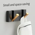 thumbnail image 3 of Ganchos Sin taladro Montado en pared Rack Rack Noxino Chaquetas Organizador Aluminio Antideslizante Sin resbalón Soporte de colgante Sala de estar Negro Oro 2 Ganchos Methold HA010064-02B, 3 of 6