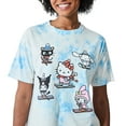 thumbnail image 2 of Hello Kitty & Friends Characters Skiing Women's Blue Cloud Wash Crew Neck Short Sleeve T-shirt-XXL, 2 of 7
